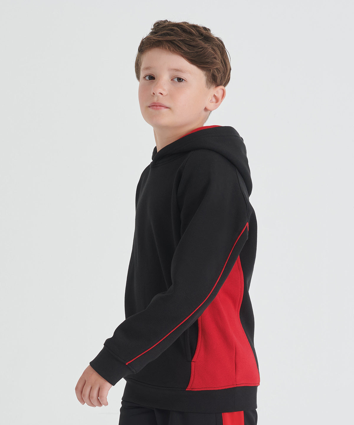 Sudadera con capucha para nios | Negro/Rojo