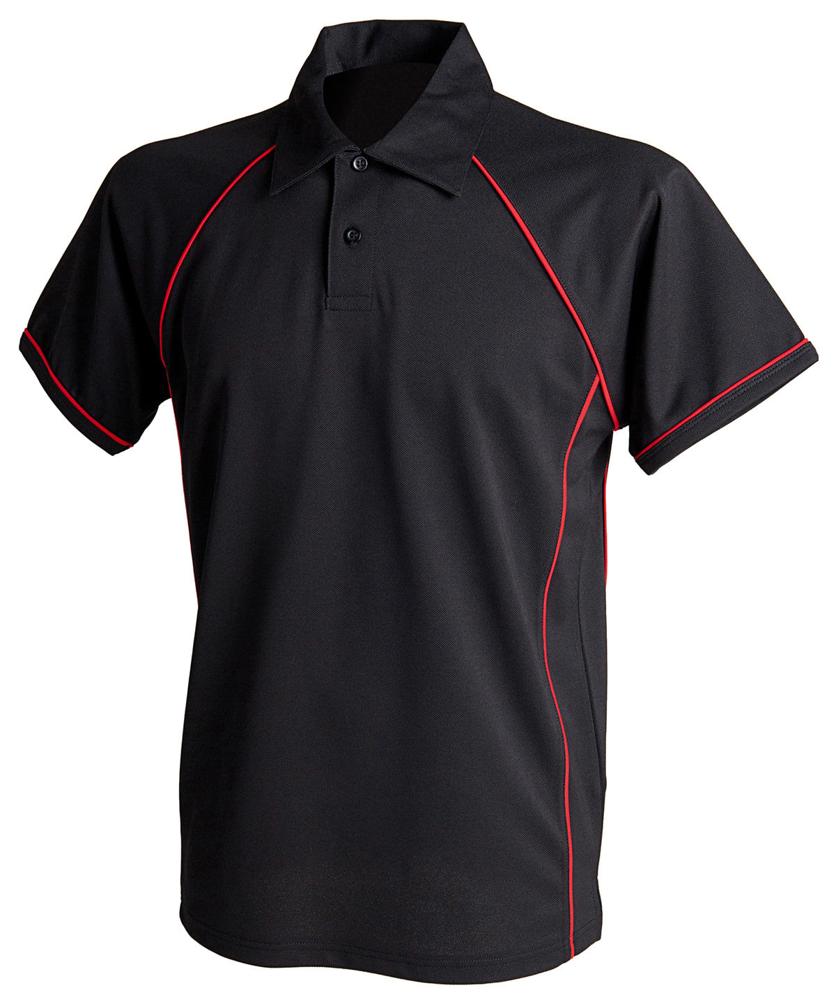 Piping Performance Polo | Schwarz/Rot - Purpur