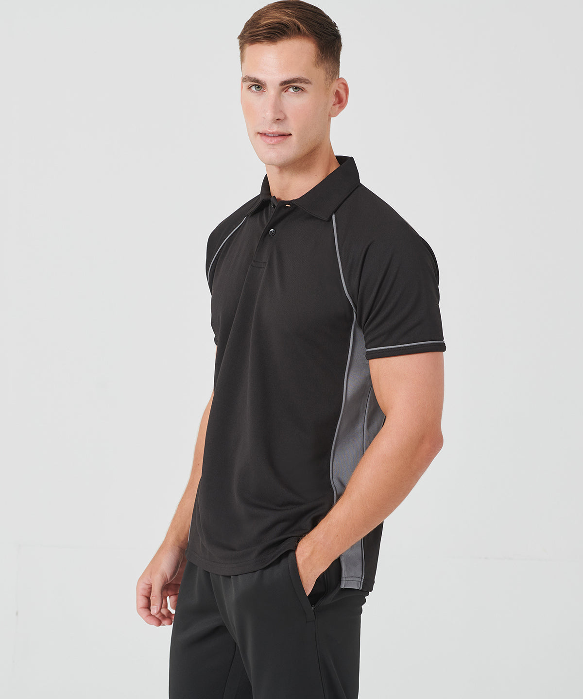 Piping Performance Polo | Schwarz/Rot - Purpur