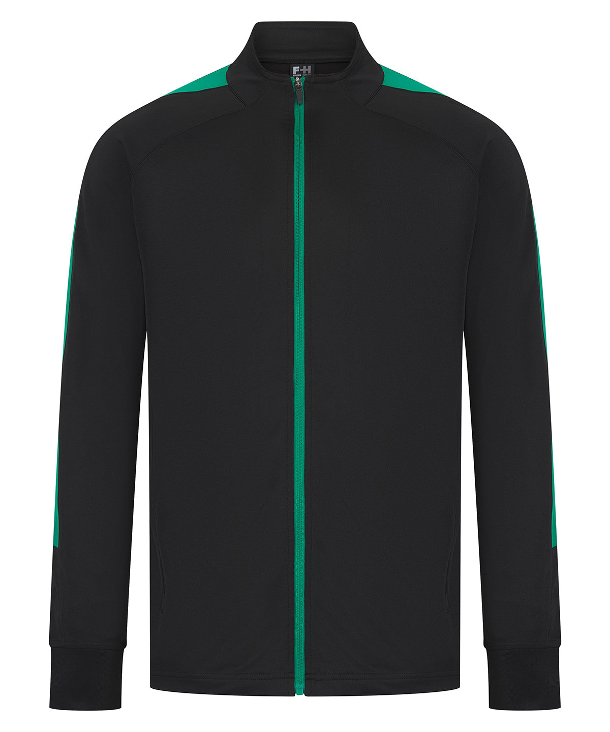Gestricktes Trainings-Sweatshirt | Schwarz/Smaragdgrün - Schwarz/Smaragdgrün