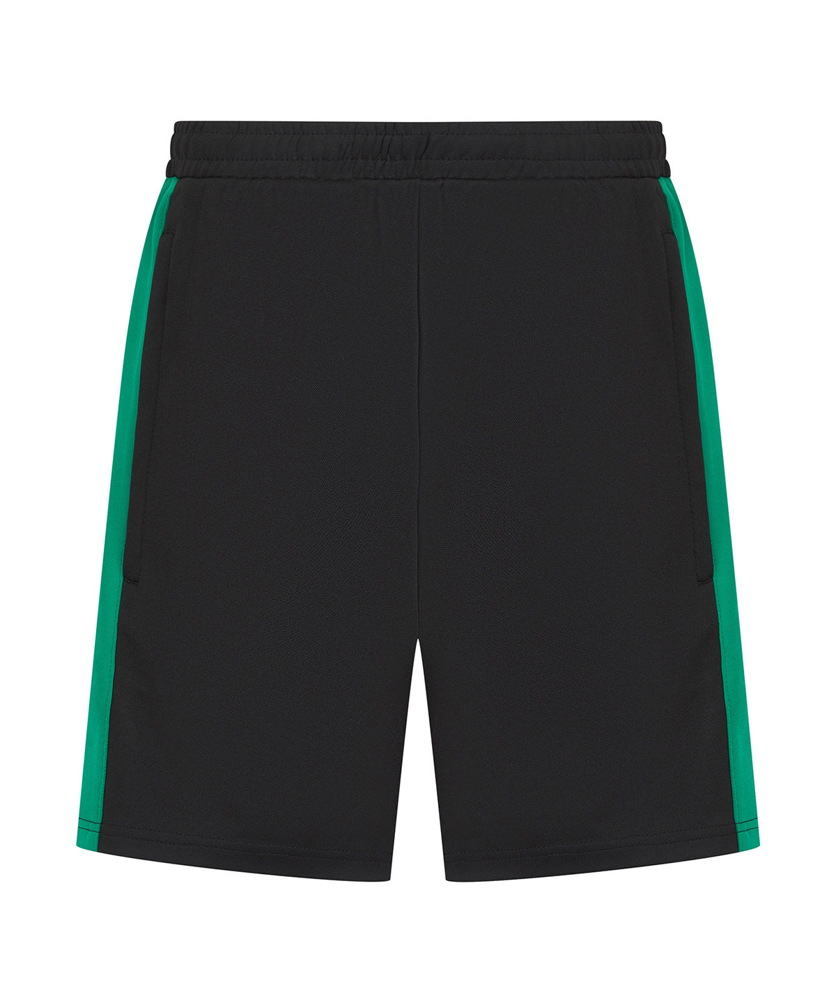 Pantalones cortos de punto con bolsillos con cremallera | Negro/Esmeralda