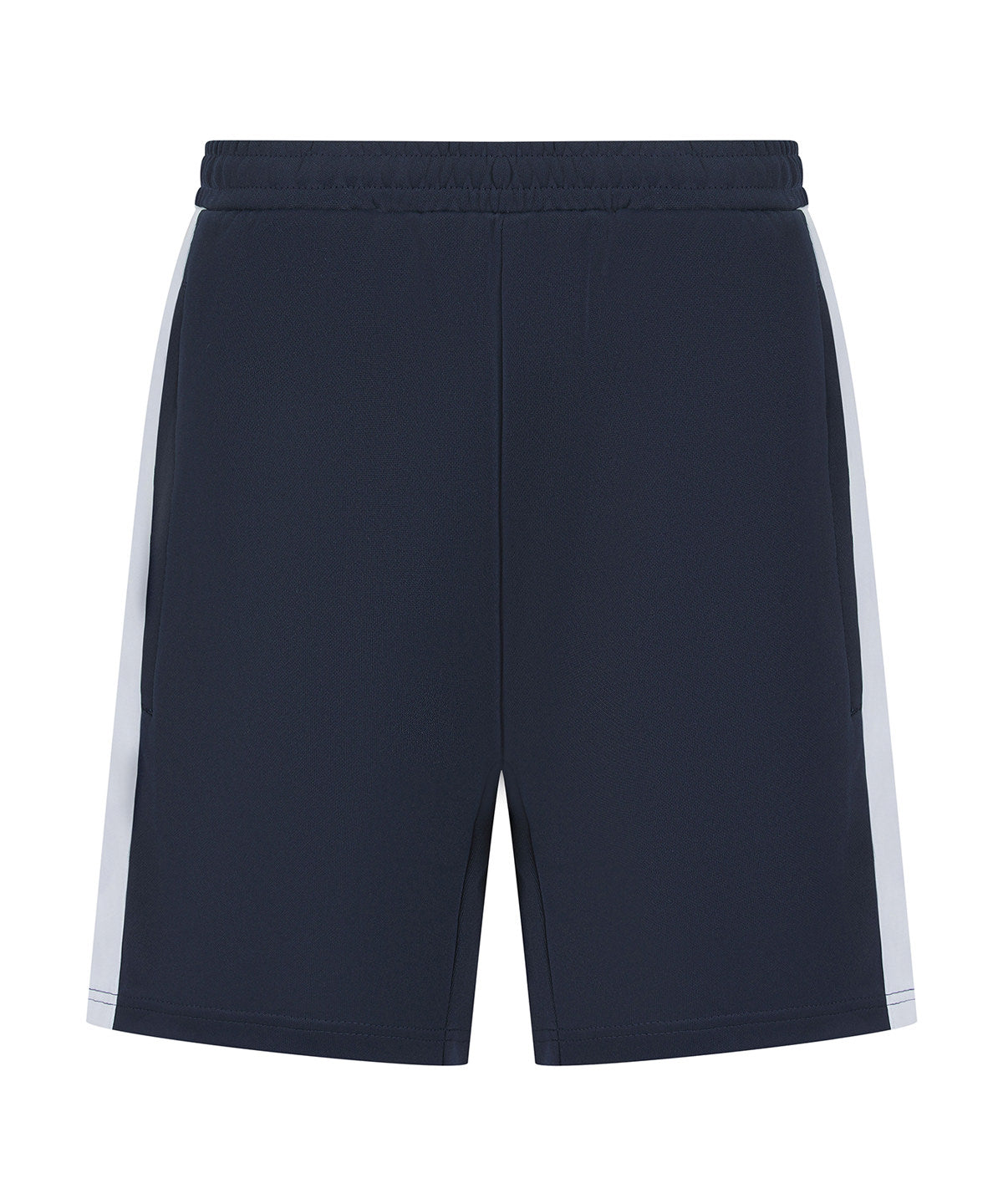 Pantalones cortos de punto con bolsillos con cremallera | Azul Marino/Blanco