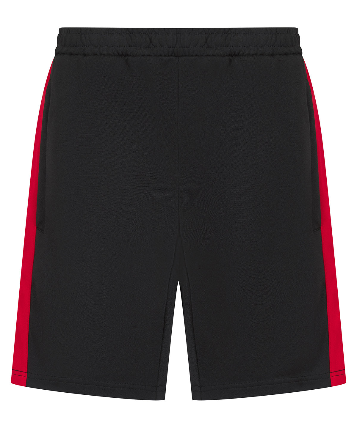 Pantalones cortos de punto para nios con bolsillos con cremallera | Nègre/Rojo