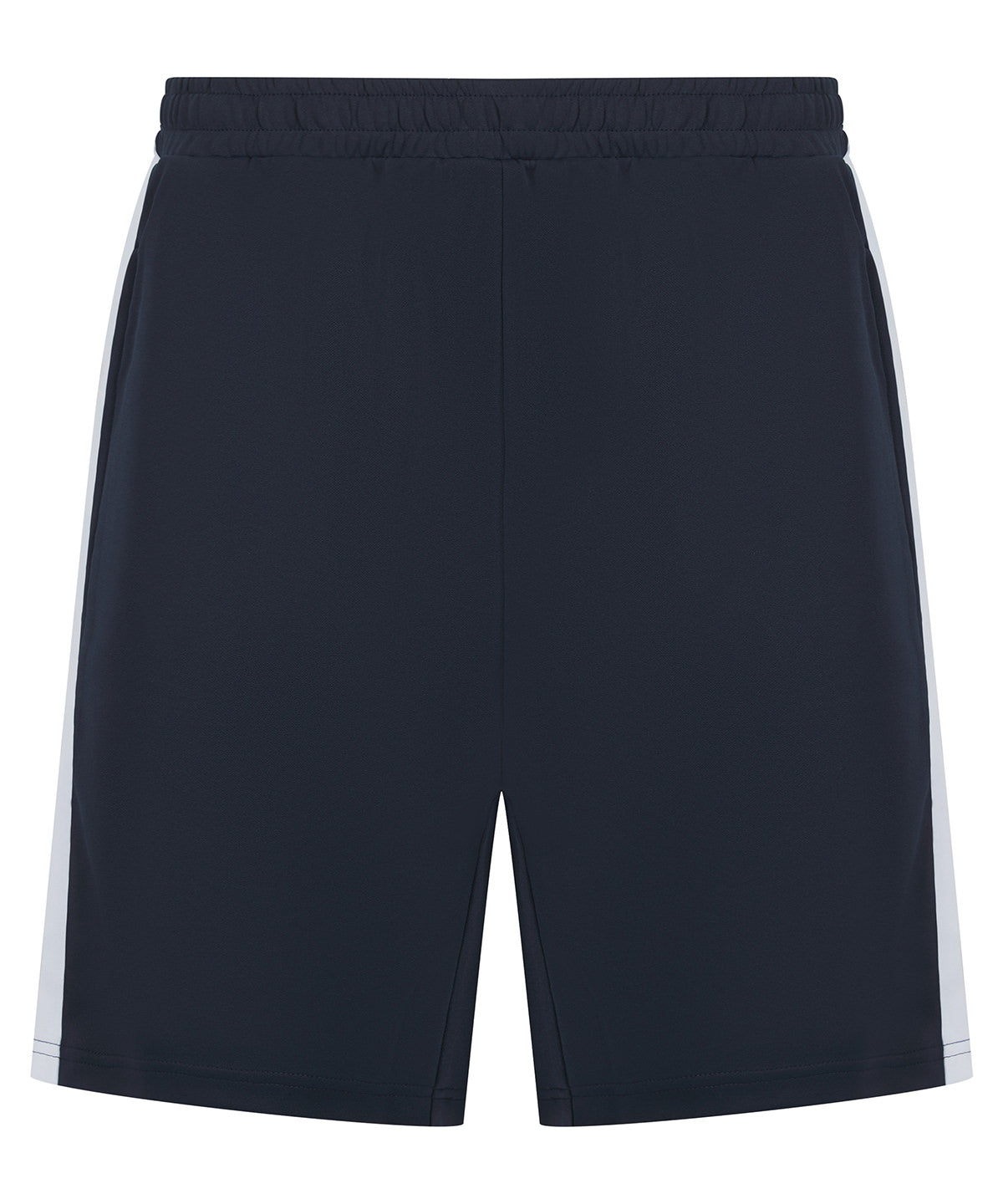 Pantalones cortos de punto para nios con bolsillos con cremallera | Bleu Marin/Blanco