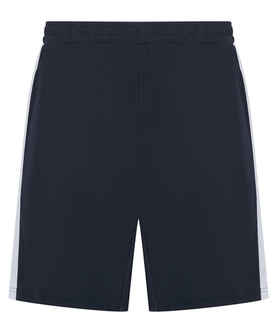 Pantalones cortos de punto para nios con bolsillos con cremallera | Bleu Marin/Blanco