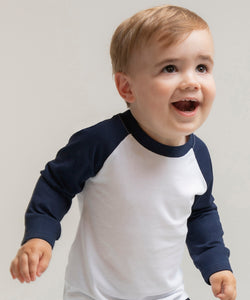 Camiseta de bisbol de manga grande | Blanc/Marin