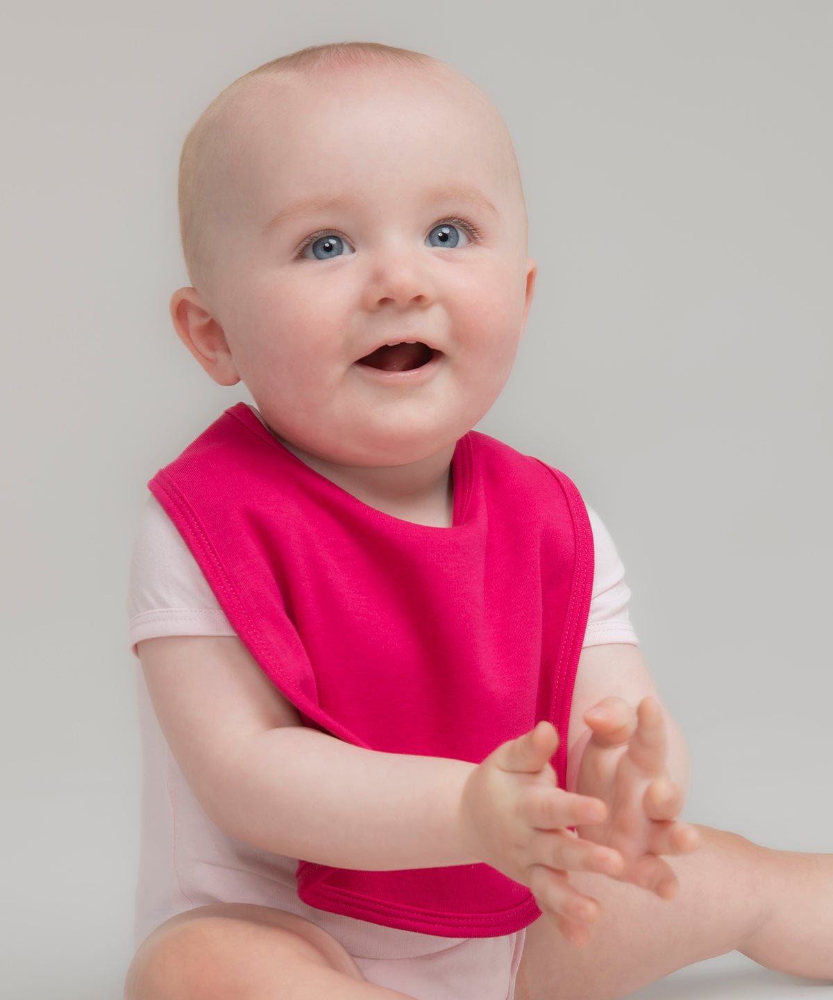 Babero liso y de contraste | Blanco/Azul Claro