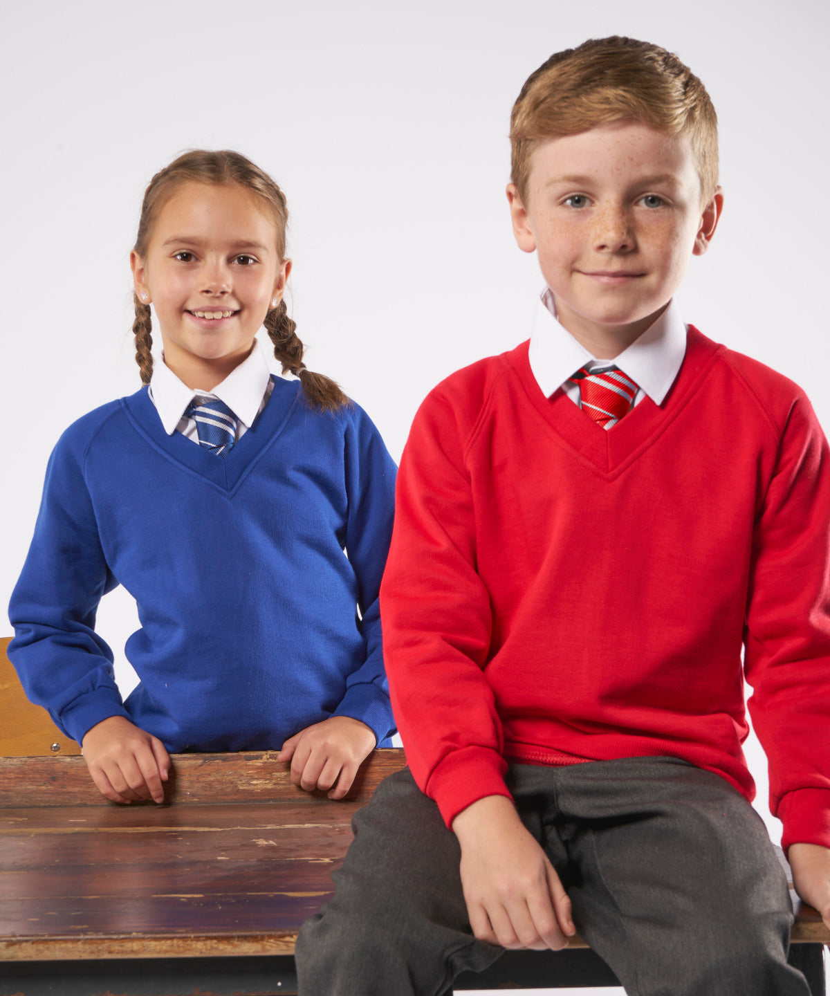 Sudadera con cuello en V para nios Coloursure | Azul Real