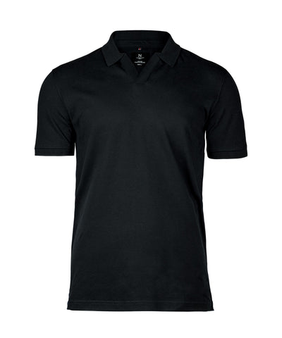 Polo deluxe Harvard de cuello en V stretch | Negro