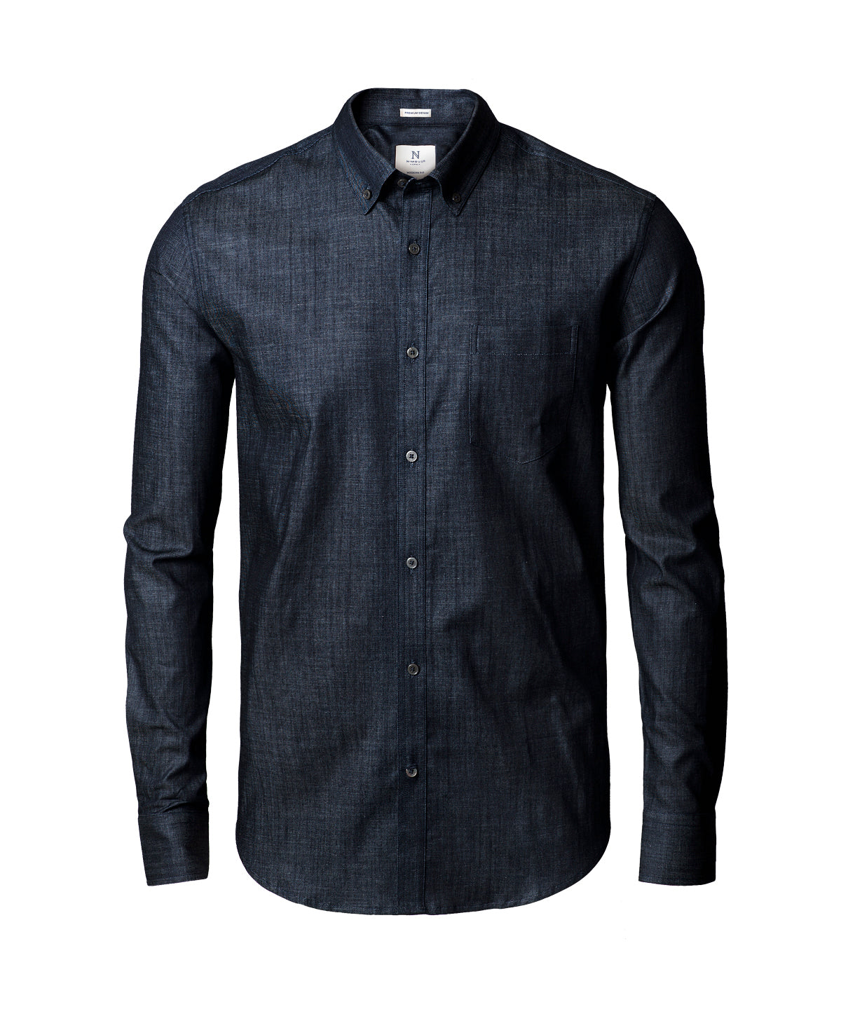 Camisa de denim Torrance modern fit crudo y elegante | Azul Ail
