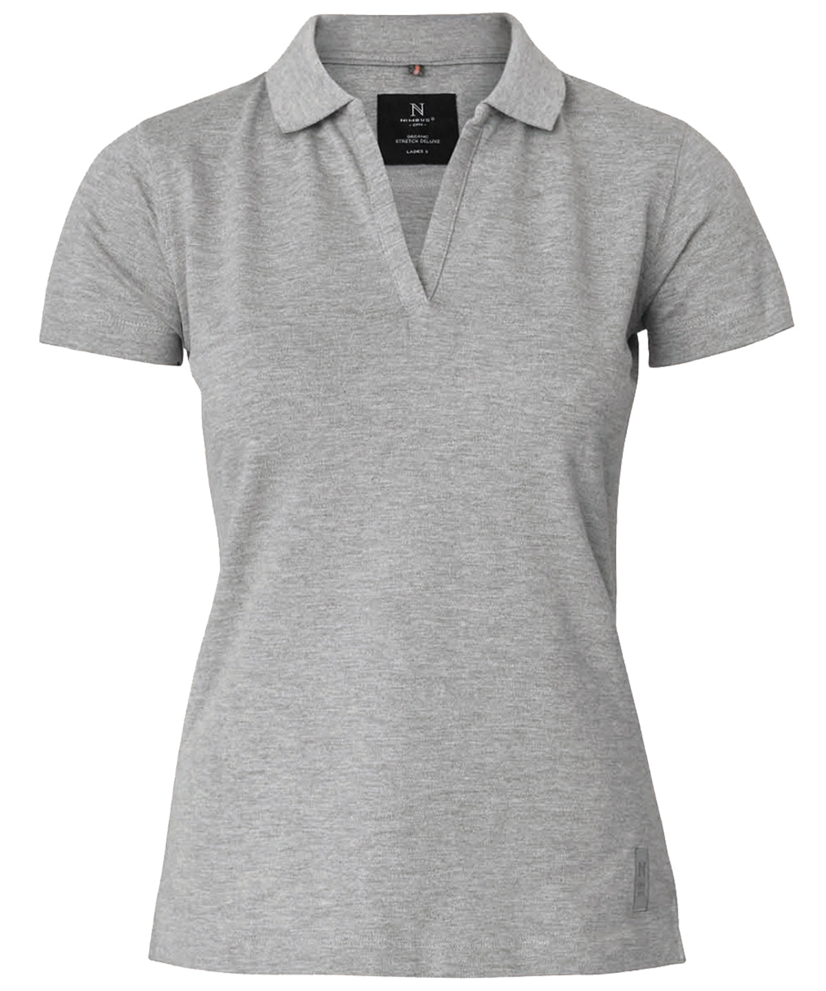 Harvard Damen Stretch V-Ausschnitt Luxus Polo | Heather Grey