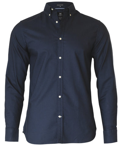 Klassisches Oxford-Hemd Rochester Slim Fit | Ozeanblau