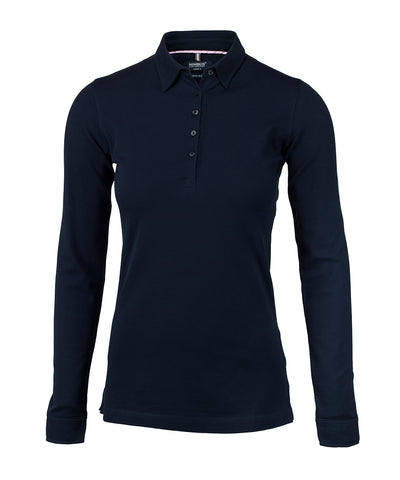 Polo de manga larga deluxe para mujer Carlington | Azul Marino Oscuro