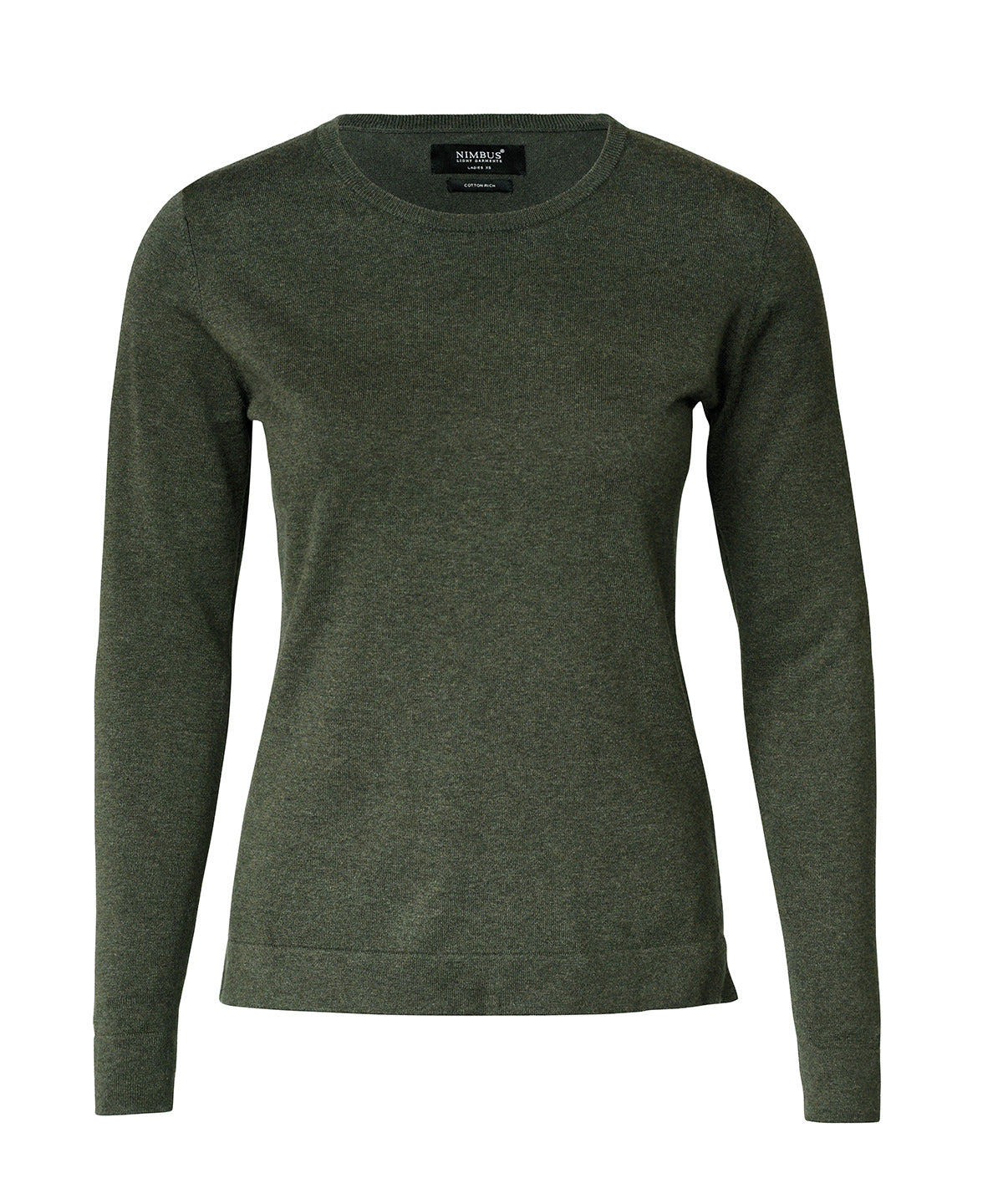 Camiseta de mujer Brighton elegante cuello redondo | Verde Oliva Jaspeado