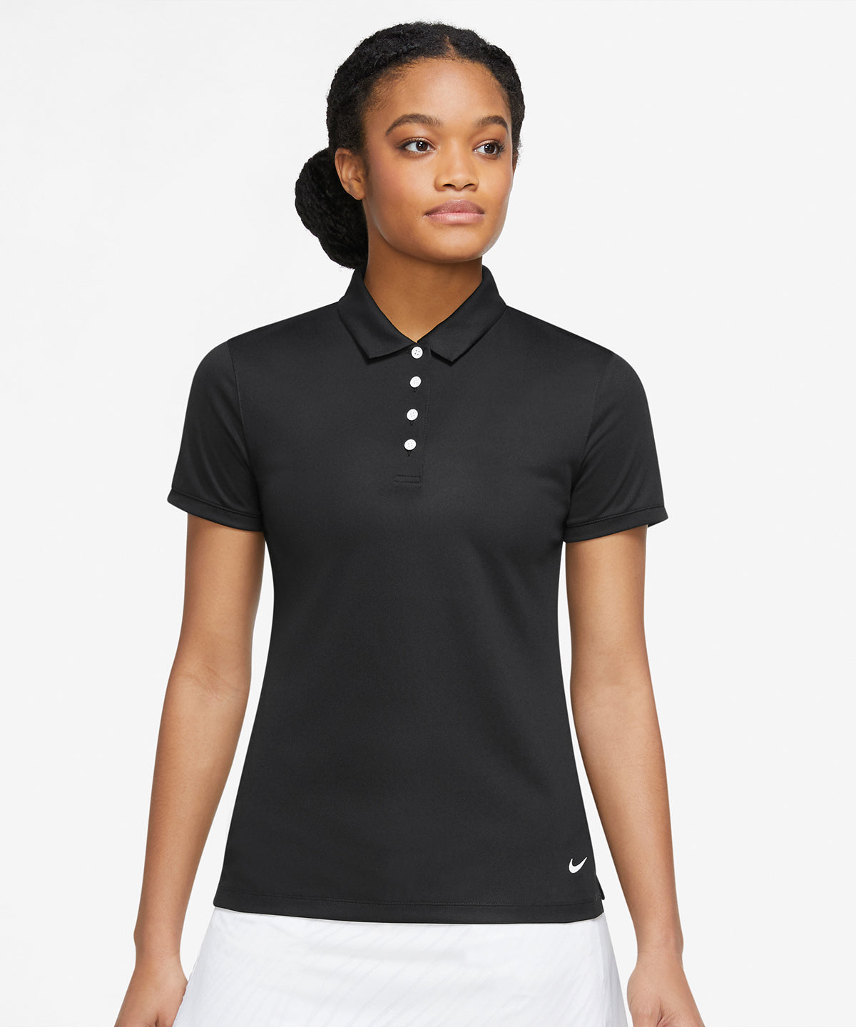 Polo slido Nike Victory para mujer | Negro/Blanco