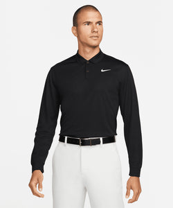 Nike Dri-FIT Victory polo de manga larga slido | Negro/Blanco