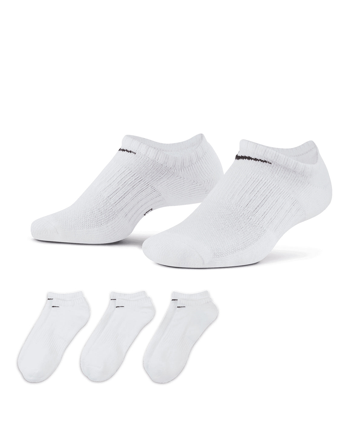 Calcetines invisibles acolchados Nike para uso diario (3 pares) | Blanco