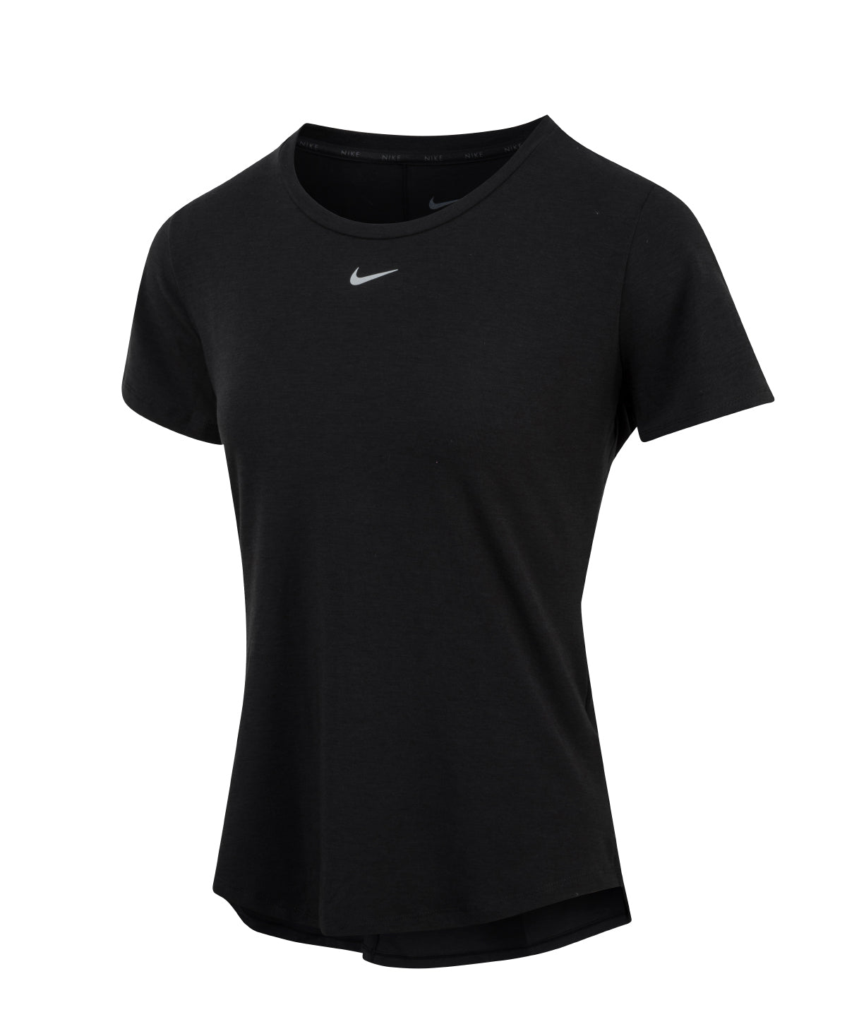 Camiseta de manga corta Nike One Luxe Dri-FIT para mujer corte estndar | Negro/Plata Reflectante