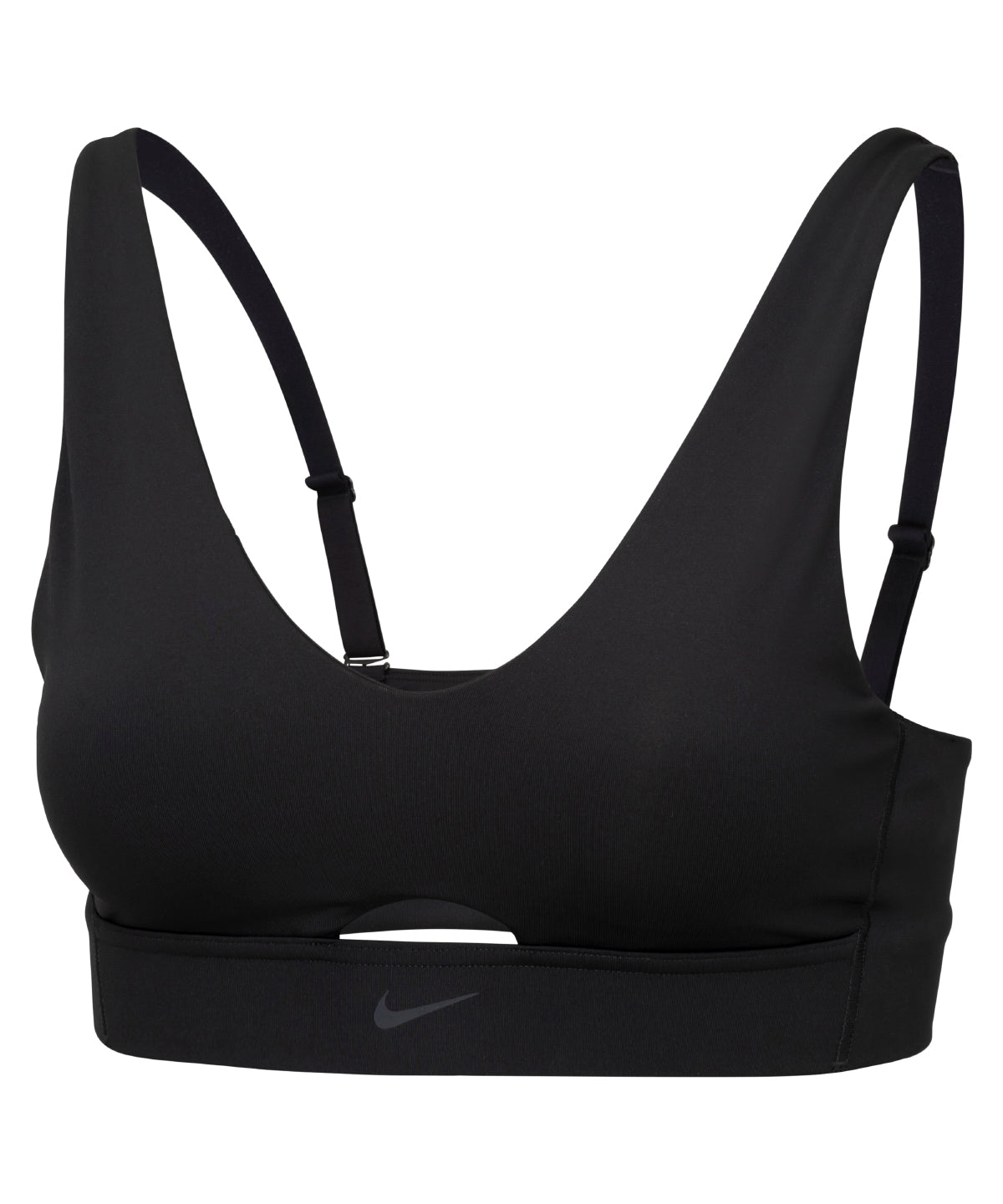 Nike Dri-FIT Indy Plunge Cutout Damen-BH | Schwarz/Dunkelgrau
