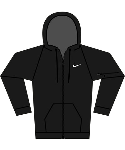 Sudadera con capucha Nike para hombre con cremallera completa para fitness | Negro/ Negro/ Blanco
