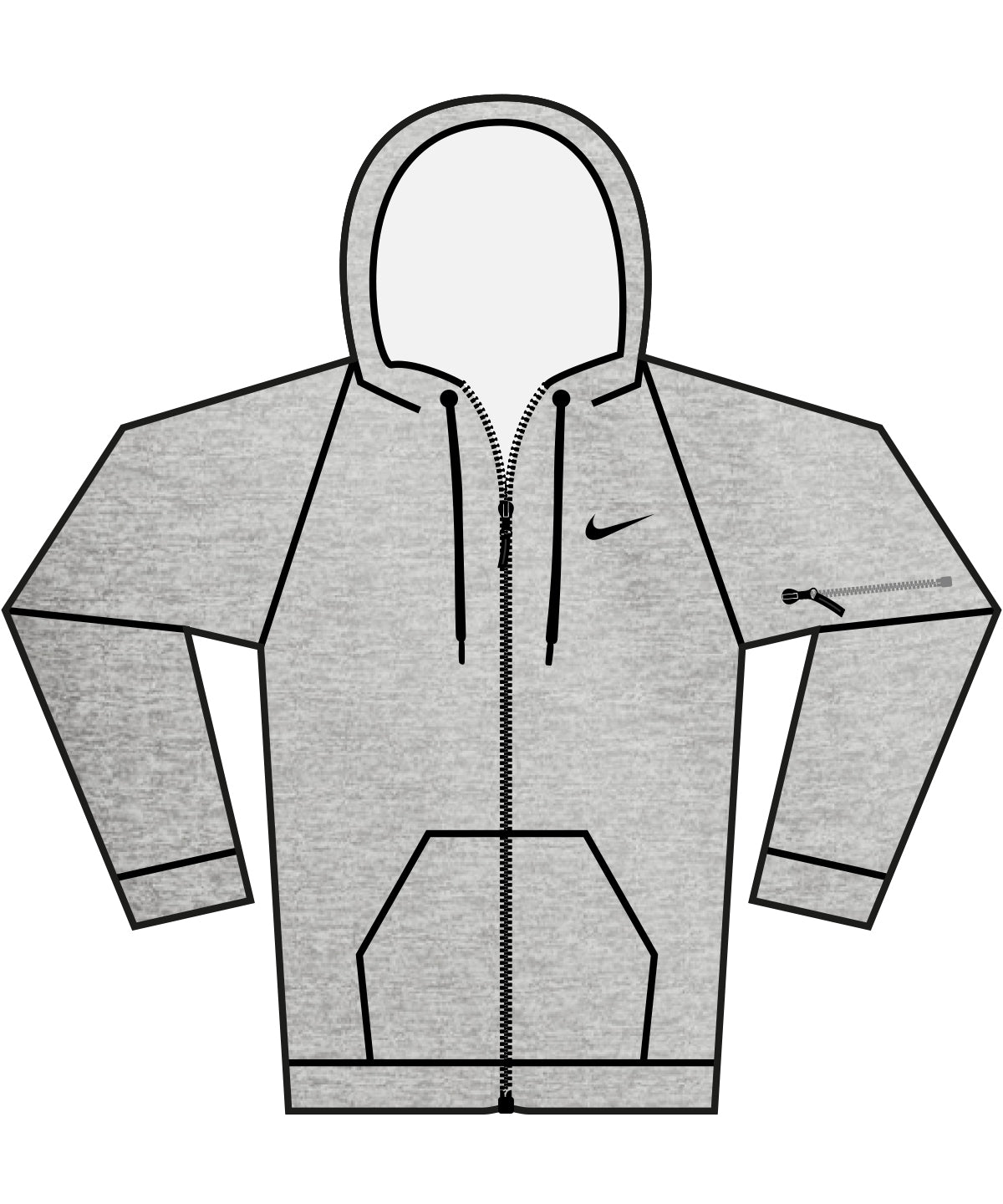 Nike Herren Fitness-Hoodie mit durchgehendem Reißverschluss | Dunkelgrau/Partikelgrau/Schwarz