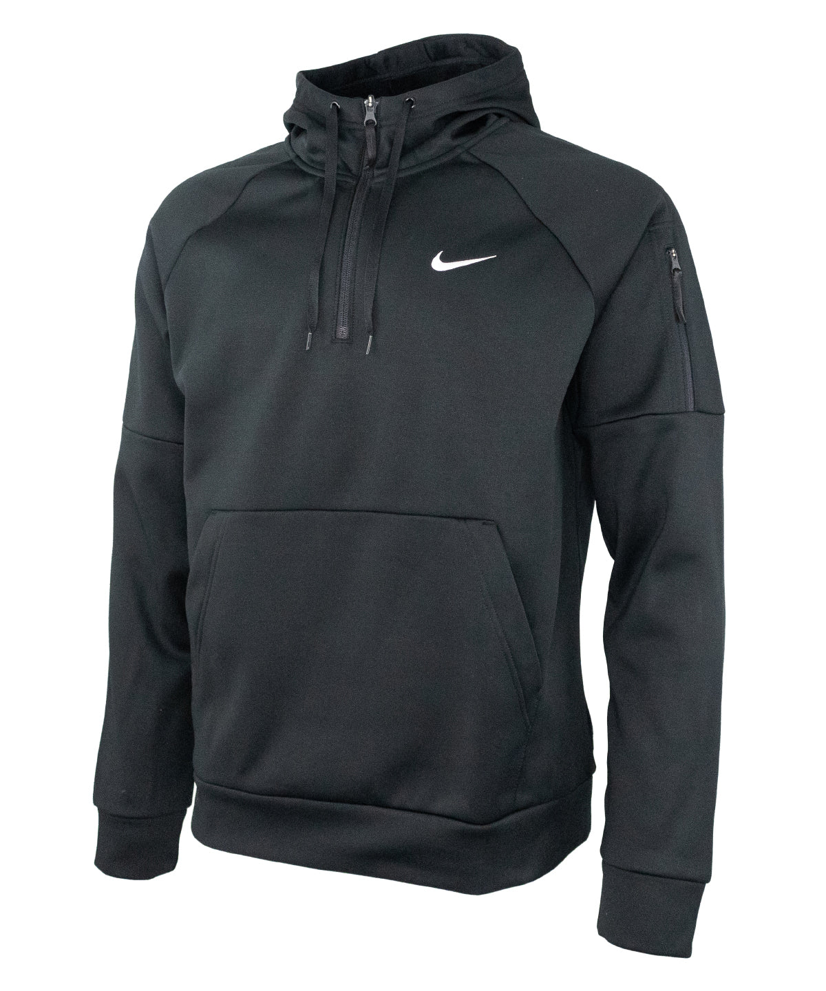 Sudadera con capucha Nike para hombre con cremallera de 1/4 para fitness | Negro/Negro/Blanco