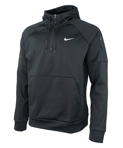Sudadera con capucha Nike para hombre con cremallera de 1/4 para fitness | Negro/Negro/Blanco