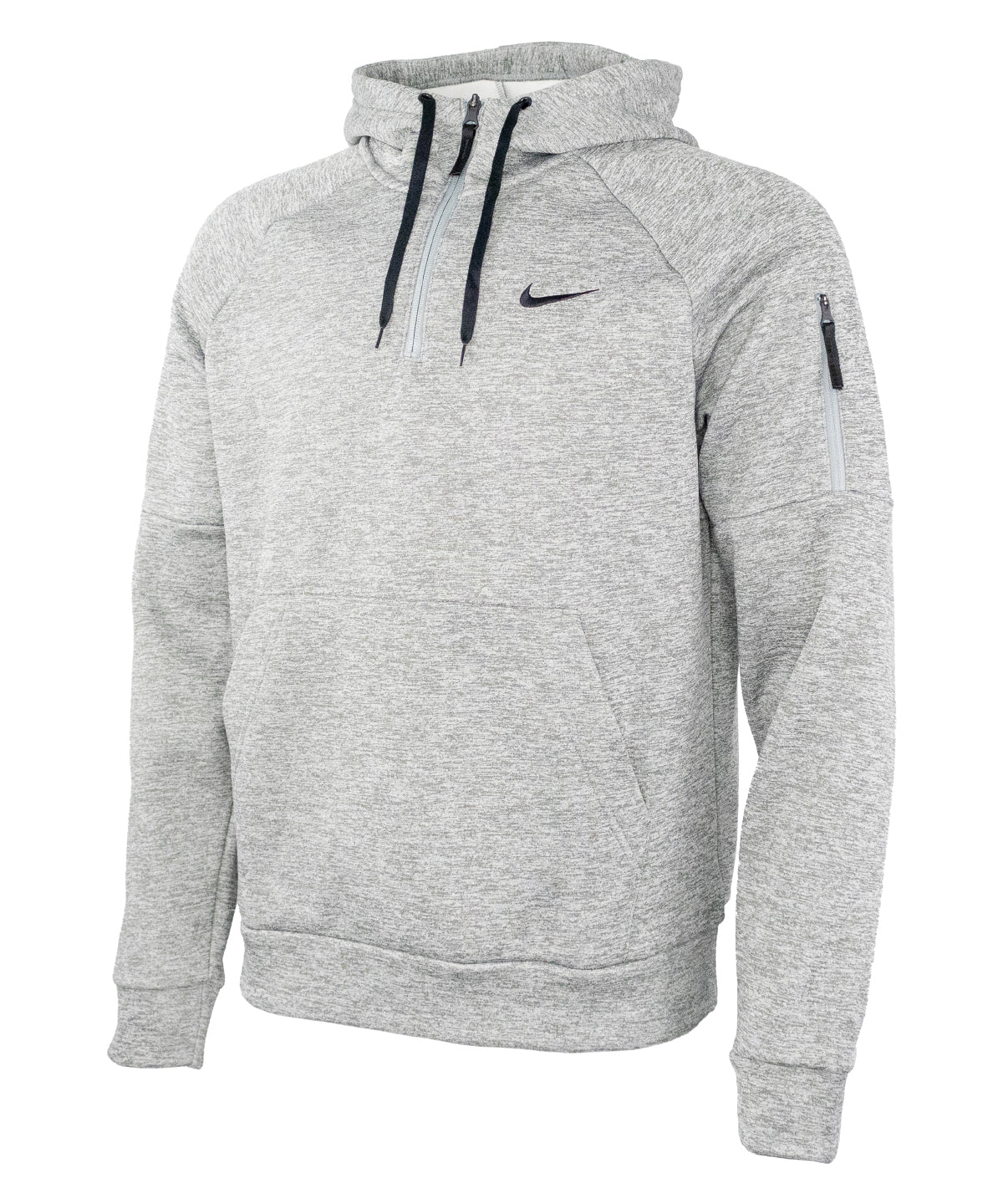 Nike Herren 1/4-Zip Fitness Hoodie | Heather Grey/Particle Grey/Schwarz