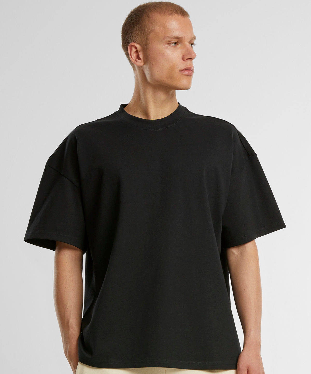 Camiseta oversize de jersey grueso | Negro