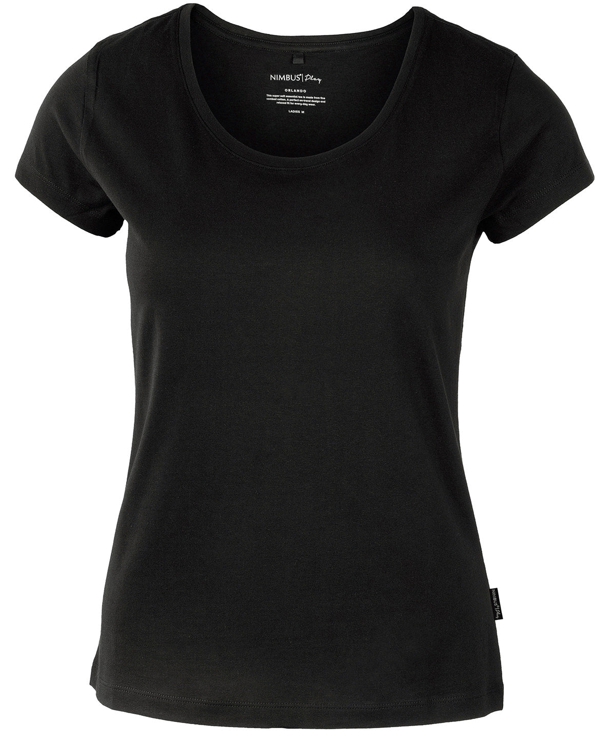 Camiseta de cuello redondo suave para mujer Orlando | Negro