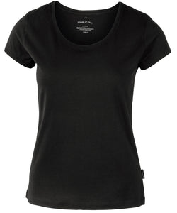 Camiseta de cuello redondo suave para mujer Orlando | Negro