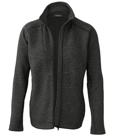 Montana Damen Strickfleecejacke | Dunkelgrau meliert