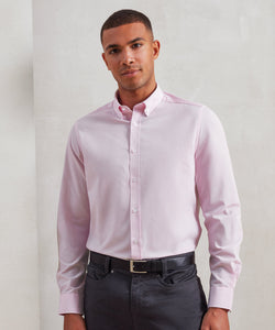 Camisa de rayas Oxford con mezcla de algodn | Azul Oxford