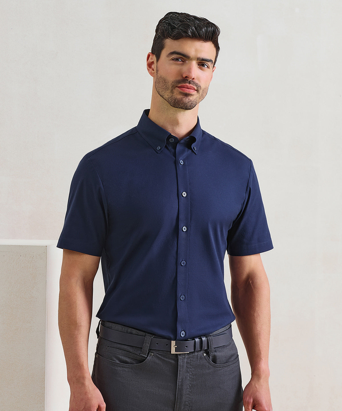 Camisa de manga corta Supreme Oxford | Gris Acero