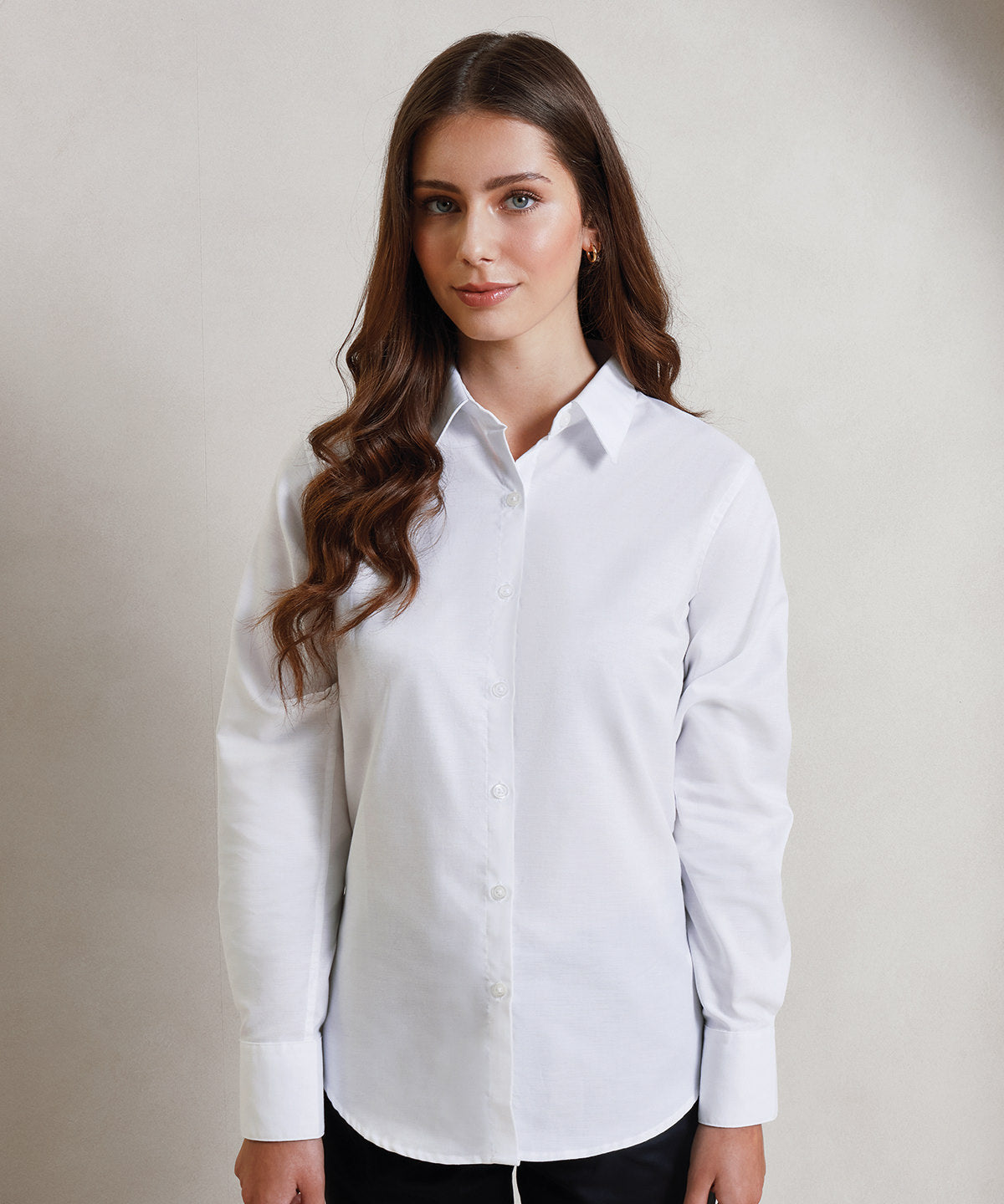 Camisa Oxford de manga grande pour femme | nègre