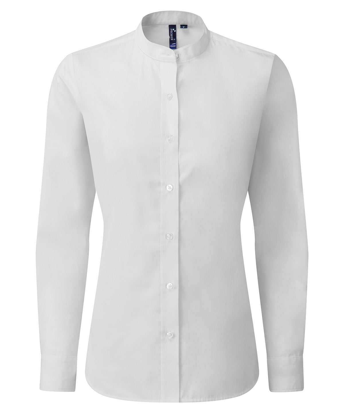 Chemise à col mao style grand-père pour femme | Blanc