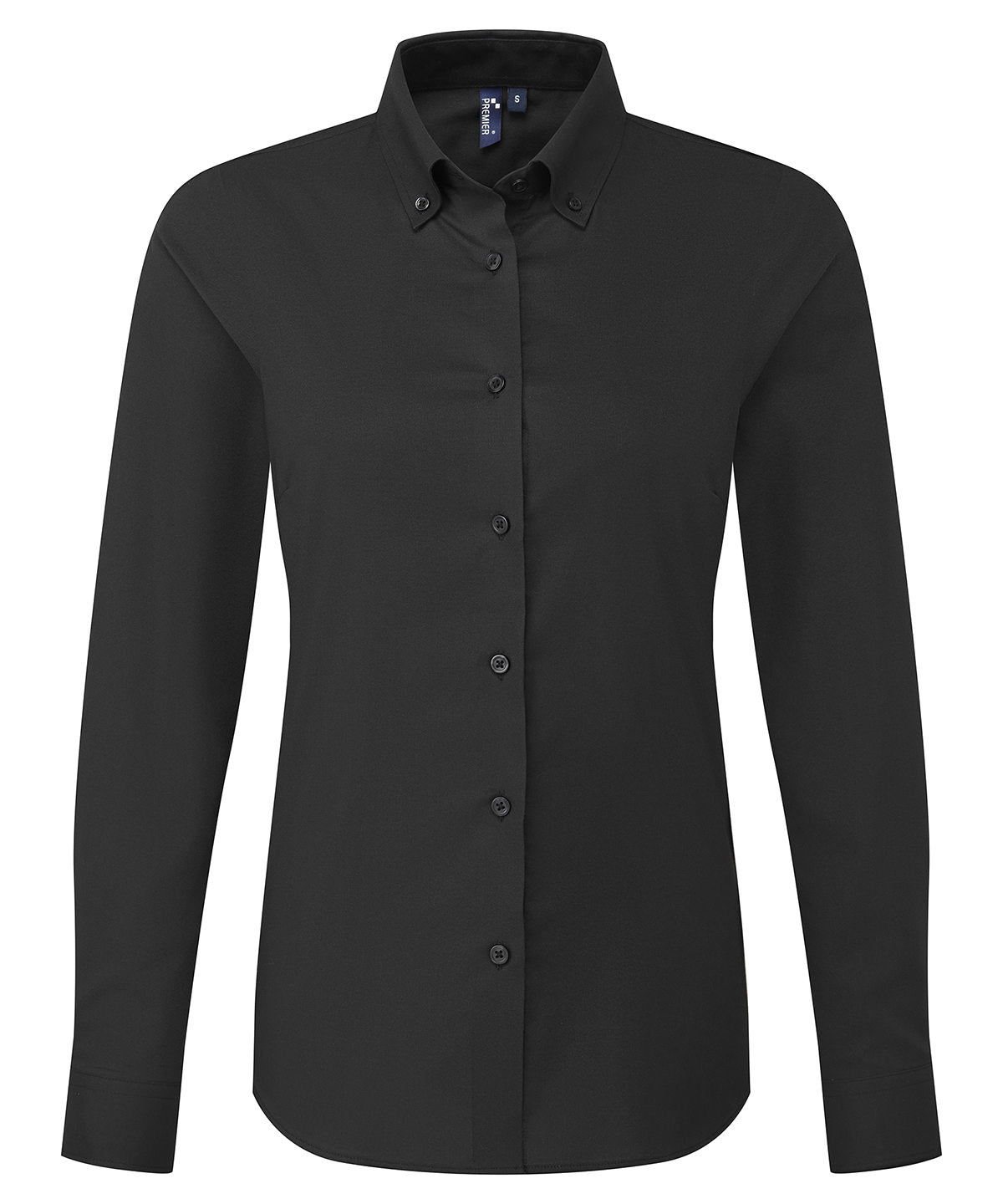 Camisa de manga larga Oxford Supreme para mujer | Negro