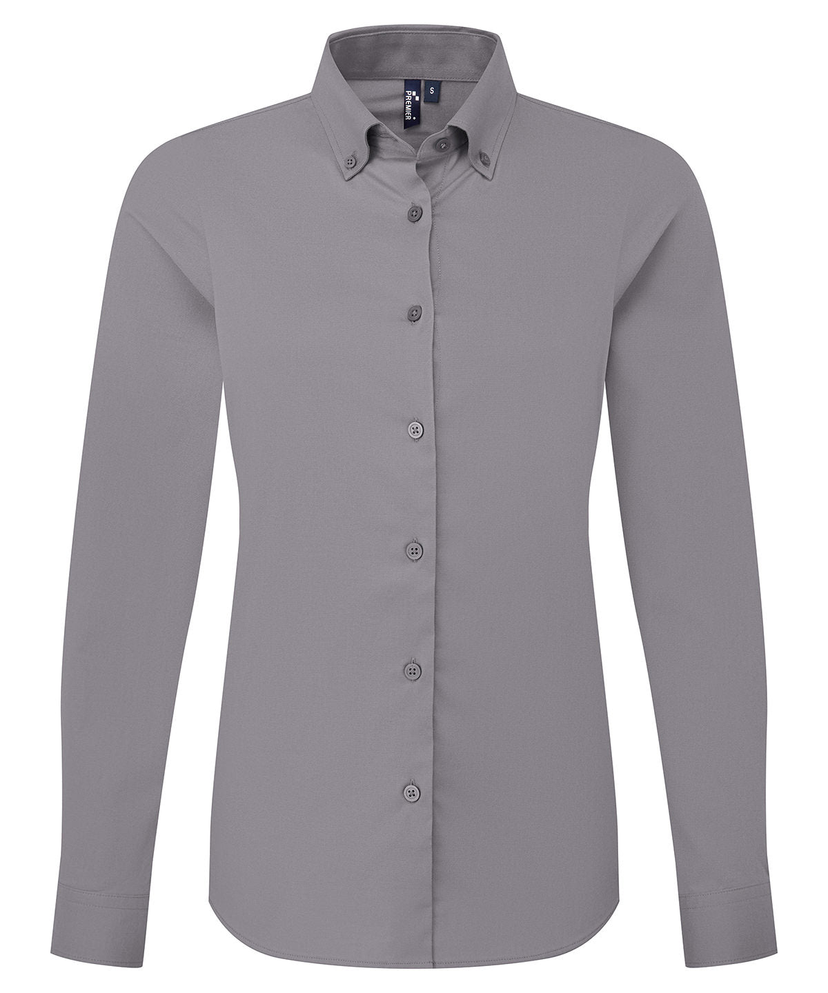 Camisa de manga larga Oxford Supreme para mujer | Gris Acero