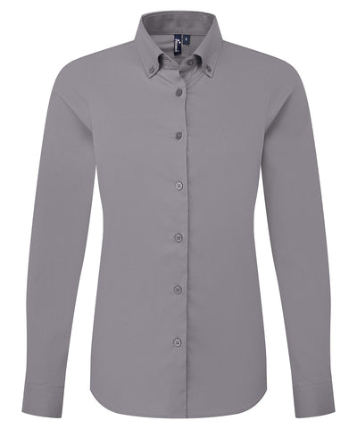 Camisa de manga larga Oxford Supreme para mujer | Gris Acero