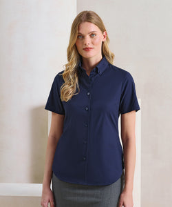 Camisa de manga corta Oxford Supreme para mujer. | Negro