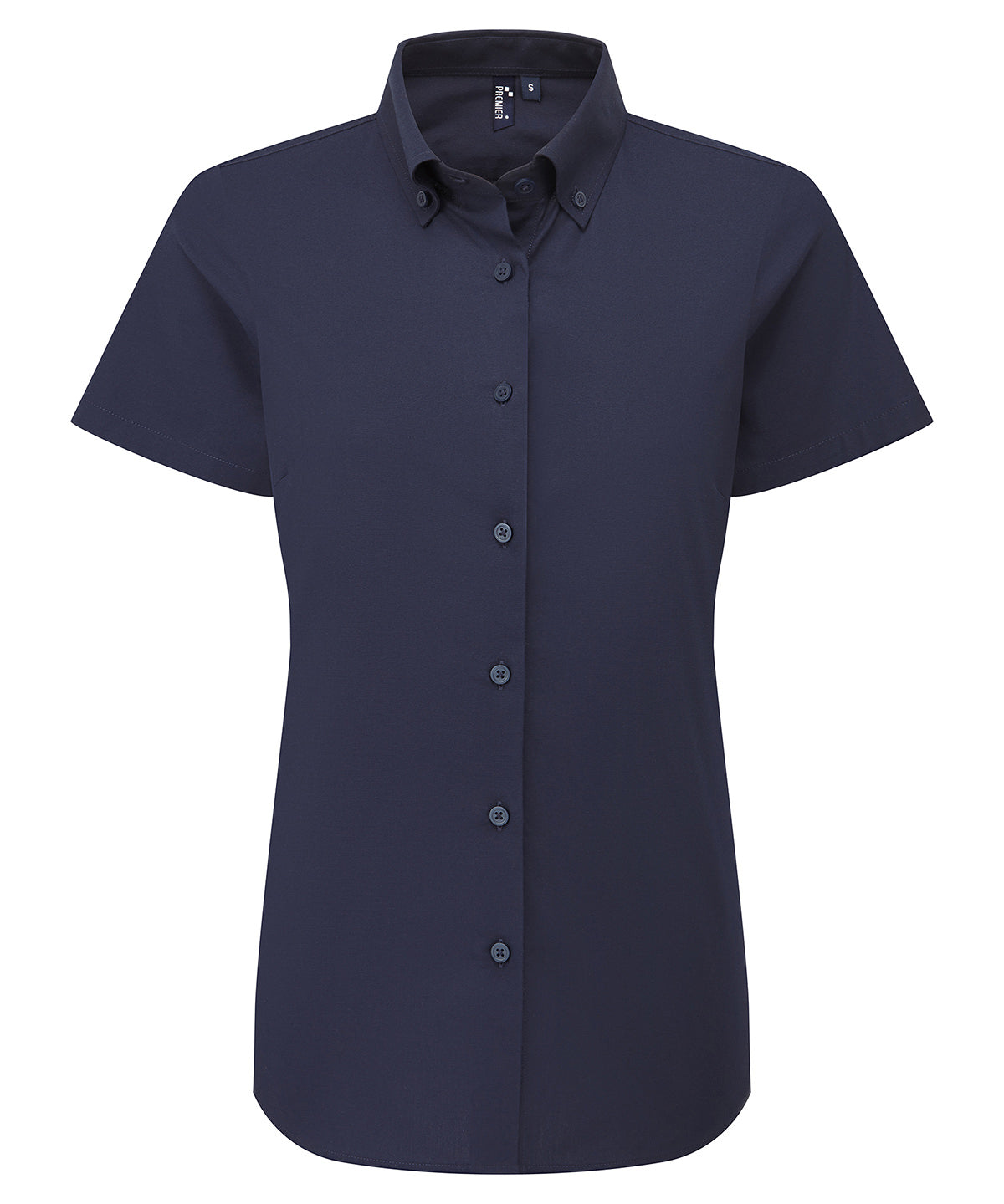 Camisa de manga corta Oxford Supreme para mujer. | Azul Marino