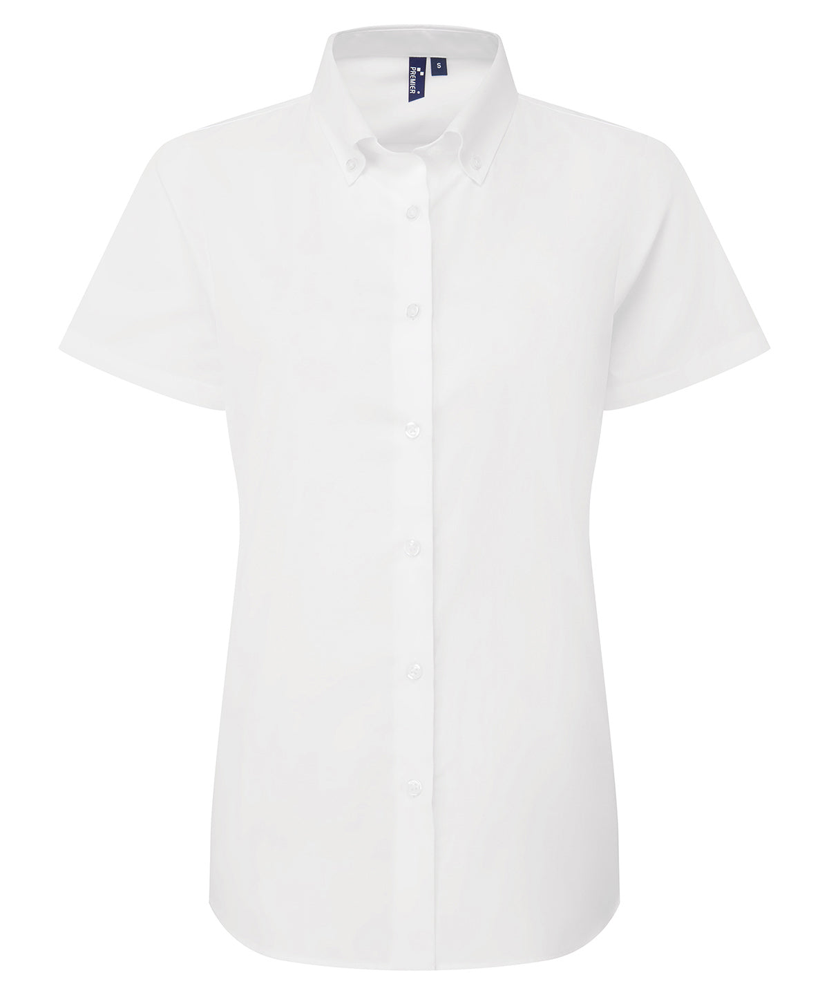 Camisa de manga corta Oxford Supreme para mujer. | Blanco