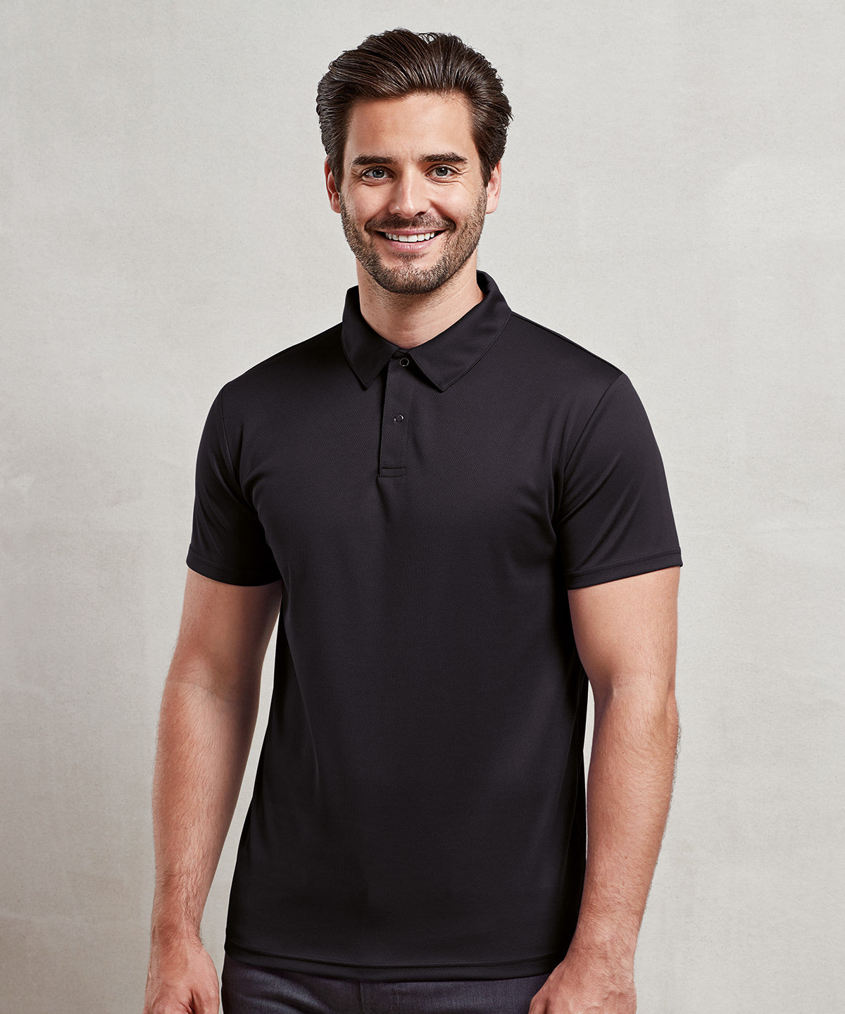 Polo Coolchecker® con tachuelas | Negro