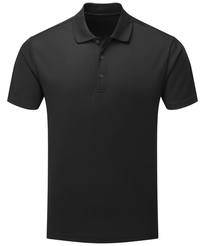 Camiseta polo para hombre reciclada teida en hilo spun | Negro