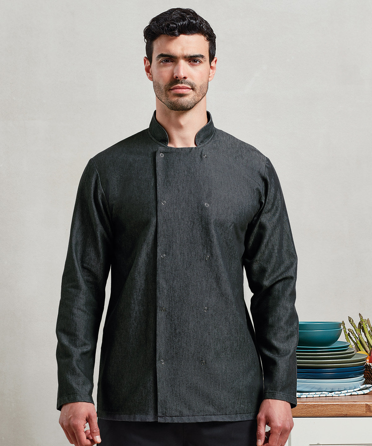 Denim-Kochjacke | Schwarzer Denim