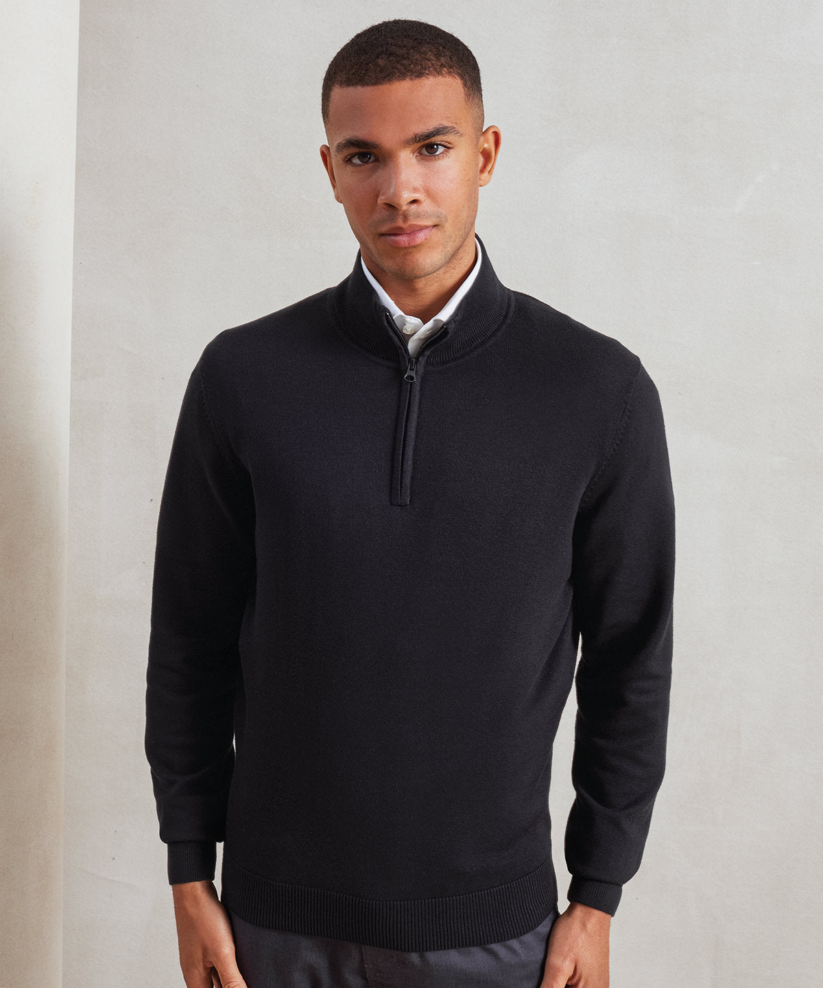 Jersey de punto con cremallera | Gris Carbn