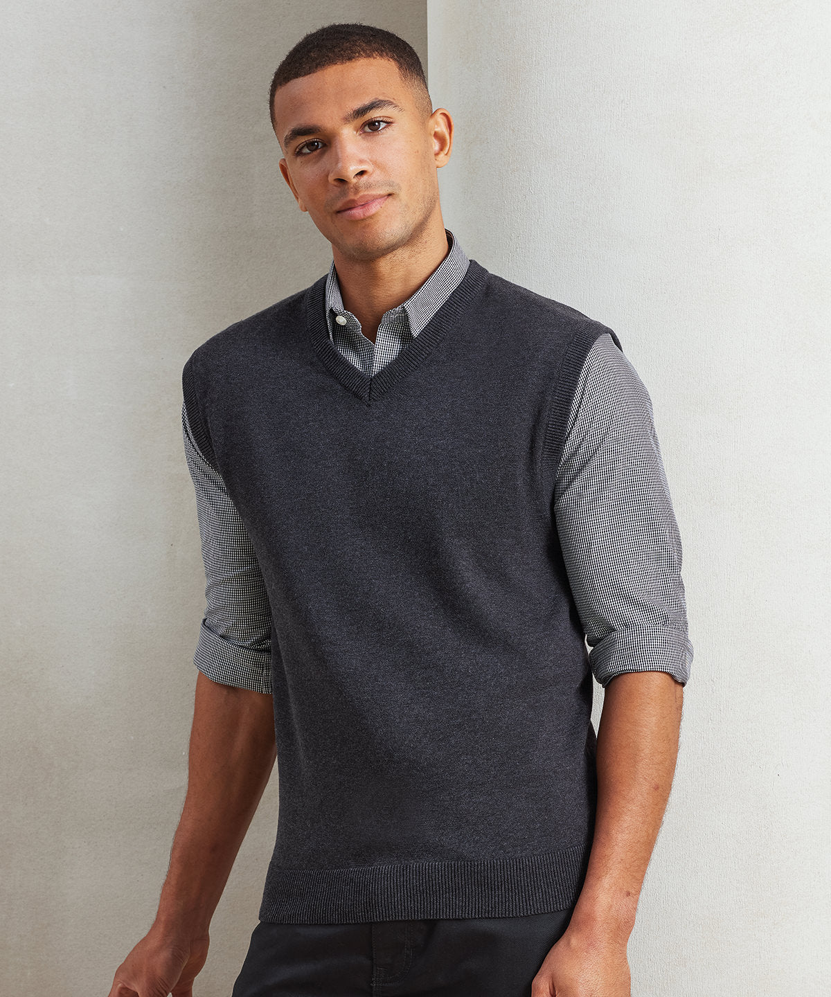 Jersey de punto sin mangas | Gris Carbn