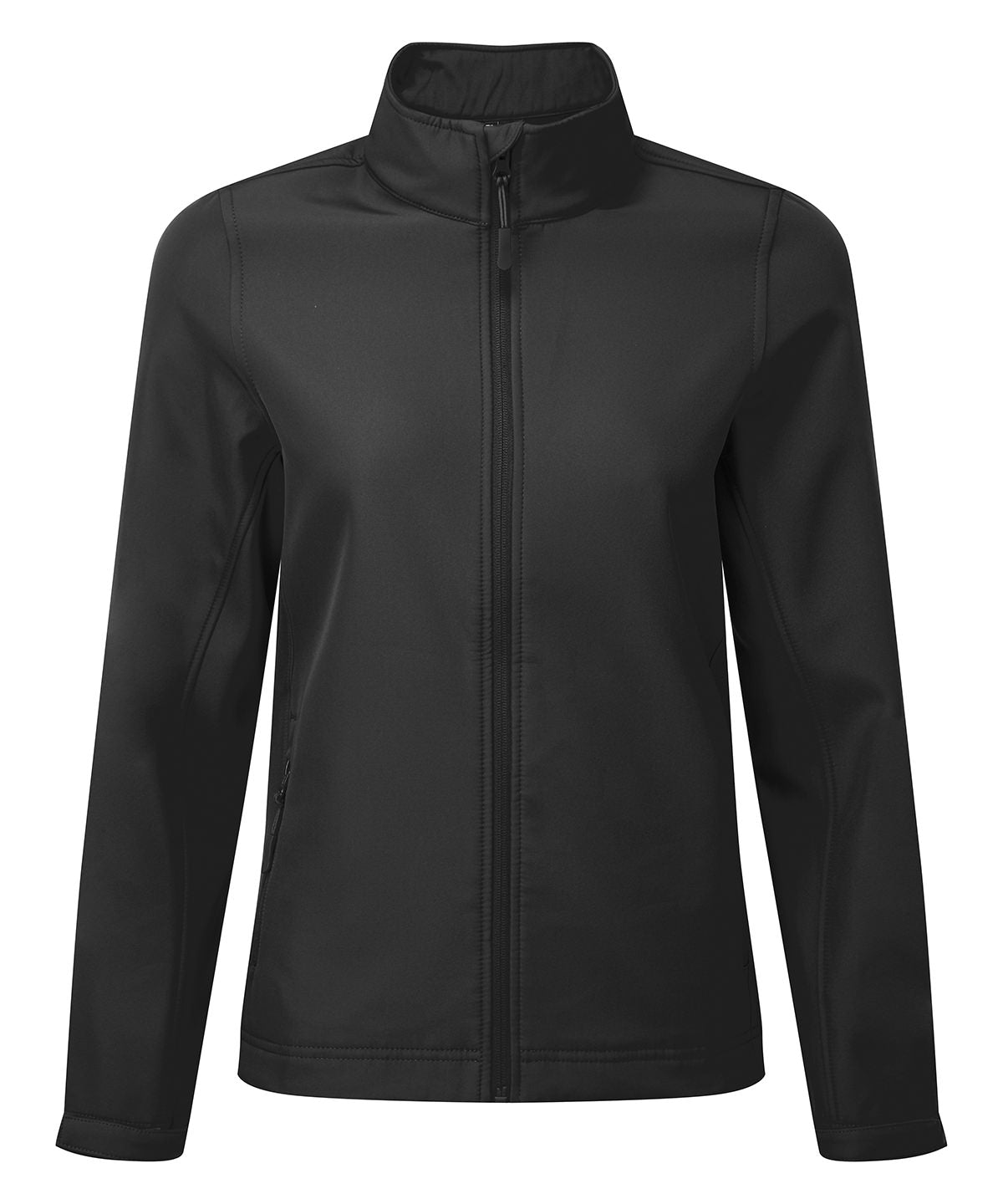 Windchecker® Damen-Softshelljacke aus recyceltem Material mit Druck | Schwarz