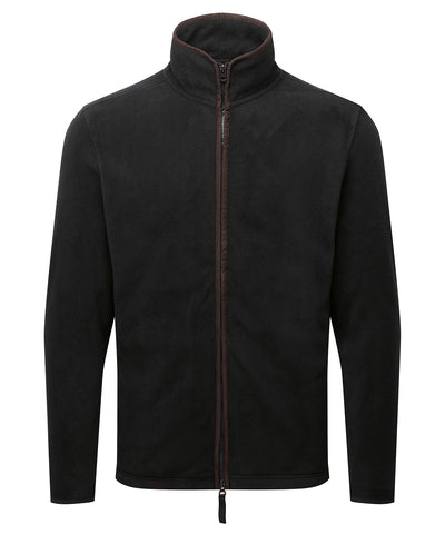 Chaqueta de polar artesanal | Negro/Marrn