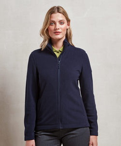 Recyclight Damen Fleece mit durchgehendem Reißverschluss | Schwarz